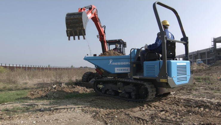 Messersi tracked dumper TC230 BT and wheel excavator M 70W